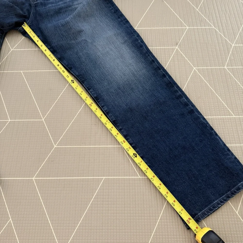 Adriano Goldschmied Everett Slim Straight Jeans Men's 42x32 Medium Wash Whiskers
